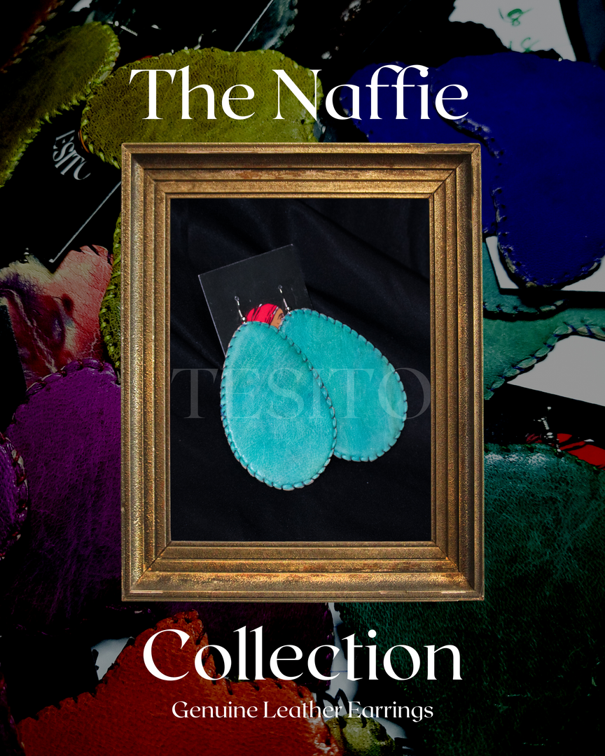 Sea Foam | Handmade African Leather Earrings | The Naffie Collection