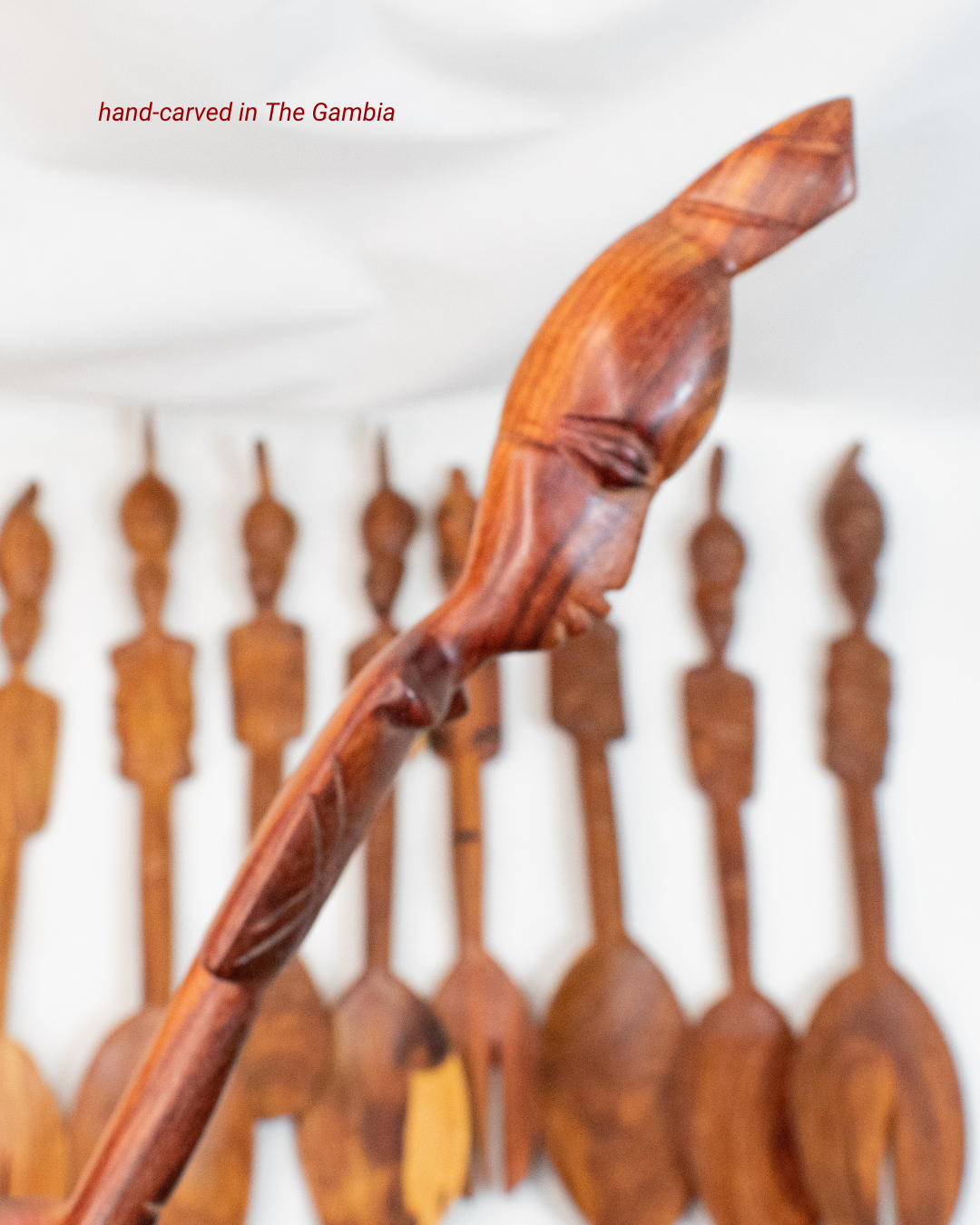 Teak Cutlery | Hand-Carved Wooden Forks & Spoons | Kai Lek Ha Collection