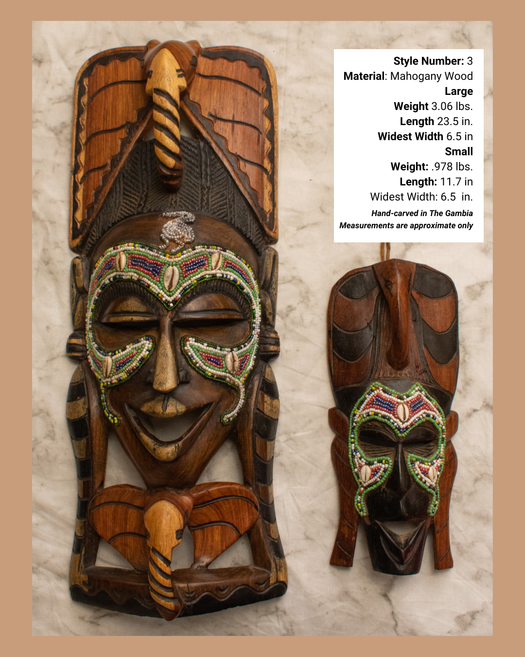 Lamin | Beaded Masks | African Wall Decor