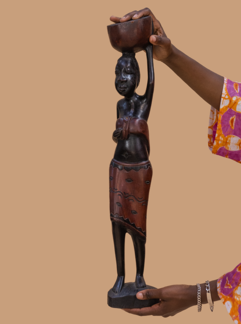 Folaké | African Woman With Child | Wood Statues